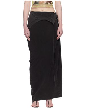 OTTOLINGER Draped Slit Maxi Skirt - Black