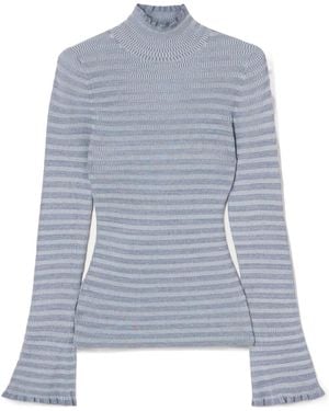 Proenza Schouler Ribbed-Knit Turtleneck Jumper - Blue