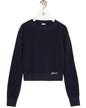 Loewe Logo Embroidered Crewneck Jumper - Blue