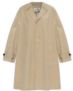 MM6 by Maison Margiela Curved Hem Coat - Natural