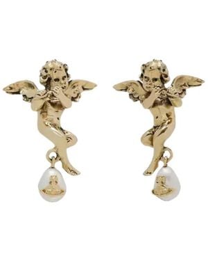 Vivienne Westwood Della Heart Drop Earrings - White