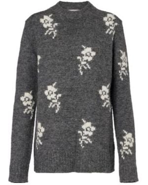 Jil Sander Intarsia Alpaca And Wool-Blend Jumper - Grey