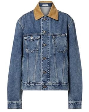 JW Anderson Corduroy-Trimmed Denim Jacket - Blue