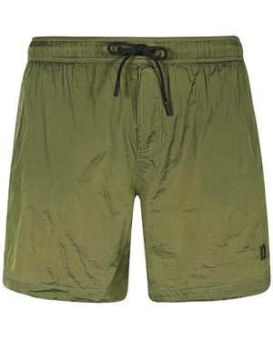 Dondup Drawstring Waist Swim Shorts - Green