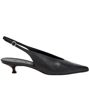 Aeyde Leather Slingback Pumps - Black