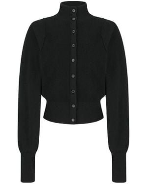 Amomento Button-Front Knit Cardigan - Black