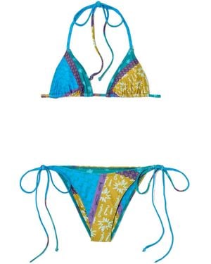 Donde Esteban Estrellitas Printed Bikini - Blue