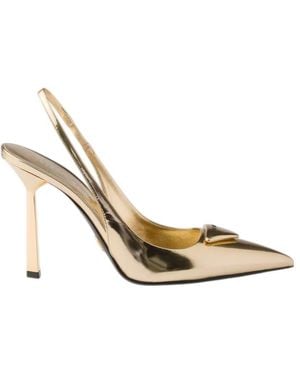 Prada Metallic Leather Slingback Pumps