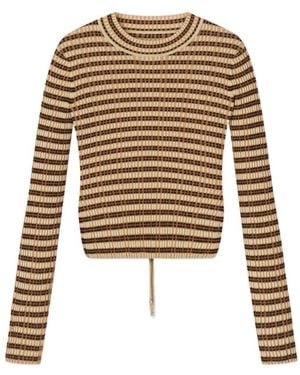 Nanushka Perrie Striped Ribbed Top - Brown