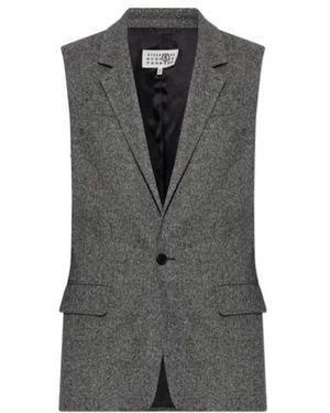 MM6 by Maison Margiela Dotty Tweed Gilet - Black