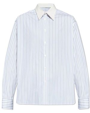 Lanvin Side Slit Pinstriped Shirt - White