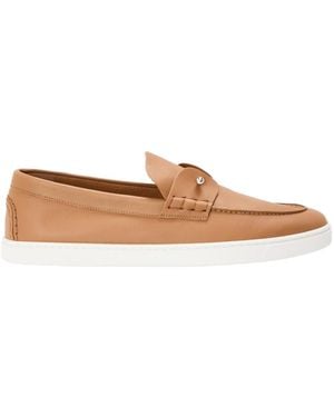 Christian Louboutin Lapel Detail Loafers - Brown