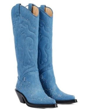 Gabriela Hearst Capitana Cowboy Boots - Blue