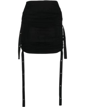 Dion Lee Doric Ruched Midi Skirt - Black