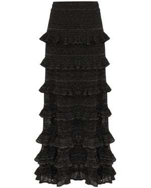 Zimmermann Rebellion Frill Midi Skirt - Black