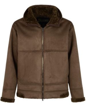 Herno Hooded Zip-Up Jacket - Brown