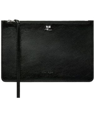 Courreges Leather Clutch Bag - Black