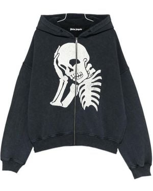 Palm Angels Zip-Up Hoodie - Black