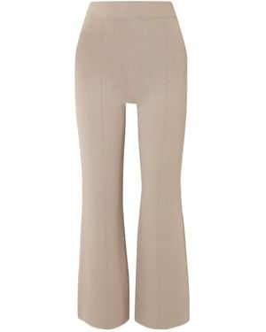 JOSEPH Stretch-Knit Flared Track Trousers - Natural