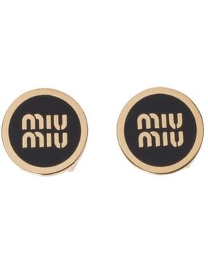 Miu Miu Two-Toned Earrings - White