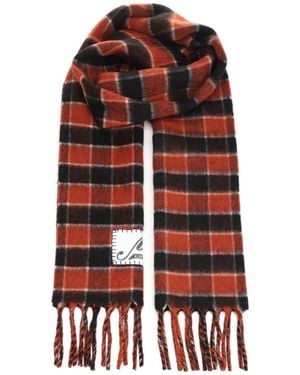 Marni Checked Fringed Scarf - Red