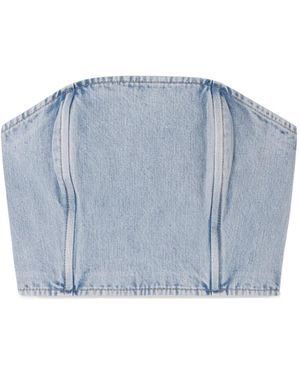 Wardrobe NYC Strapless Denim Top - Blue