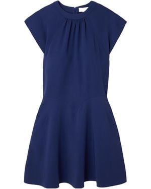 Stella McCartney Gathered Crepe Mini Dress - Blue