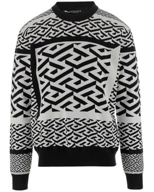 Versace La Greca Knitted Jumper - Black