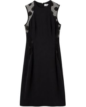 Stella McCartney Polka-Dot Mesh-Panel Mini Dress - Black