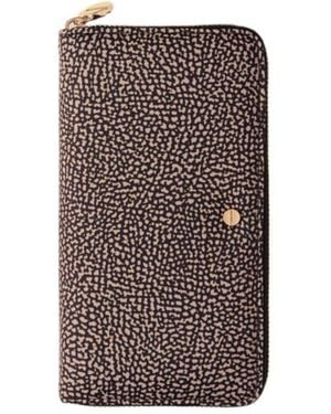 Borbonese Large Zip-Around Wallet - Brown