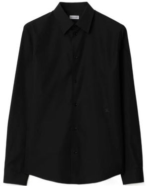 Burberry Long Sleeved Slim Fit Shirt - Black