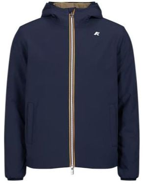 K-Way Reversible Logo-Print Cotton Jacket - Blue