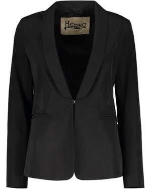 Herno Single-Breasted Tailored Blazer - Black