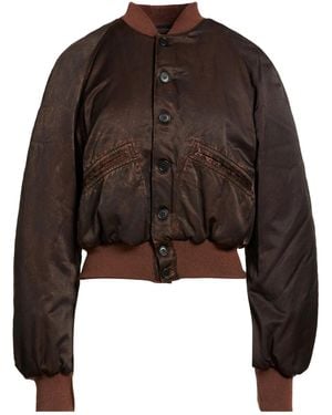 MM6 by Maison Margiela Solid-Colored Thick Satin Coat - Brown