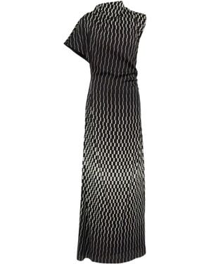 TOVE June Printed Silk-Blend Maxi Dress - Black