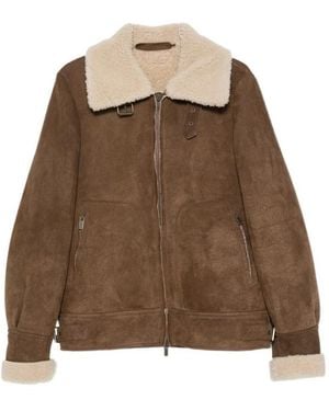 Salvatore Santoro Long-Sleeve Leather Jacket - Brown
