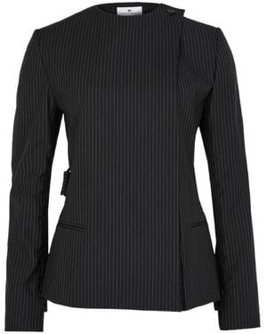 Courreges Buckle Pinstripes Jacket - Black