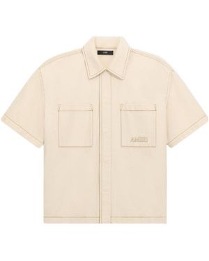 Amiri Boxy Short-Sleeve Shirt - Natural