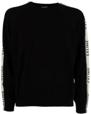Celine Crew Neck Long-Sleeved Knitwear - Black