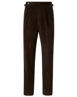 dunhill Cotton And Cashmere Corduroy Straight Trousers - Black