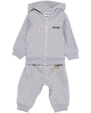 Moschino Teddy Bear-Motif Hooded Tracksuit Set - Gray