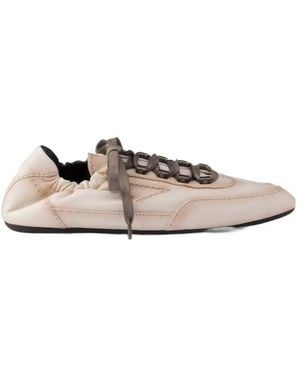 Prada Collapse Antiqued Nappa Leather Sneakers With Hooks - Multicolor
