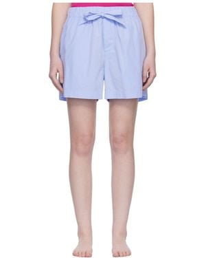 Tekla Elastic Waist Pajama Shorts - Blue