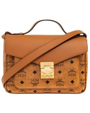 MCM Tracy Satchel Tote Bag - Brown