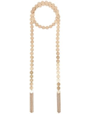 Max Mara Scarf Necklace With Coin Detail - White