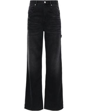 Isabel Marant Bymara Logo Patch Wide-Leg Jeans - Black