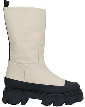 Ganni Two-Tone Spliced Cowhide Shoes - Black