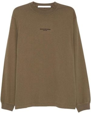 Alexander Wang Logo-Embroidered Long-Sleeve T-Shirt - Natural