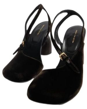 Dries Van Noten Heeled Velvet Sandals - Black