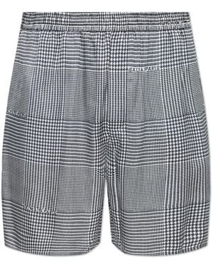 Balmain Houndstooth Elasticated Shorts - Grey